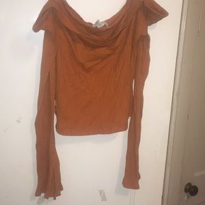 Orange off the shoulder crop top